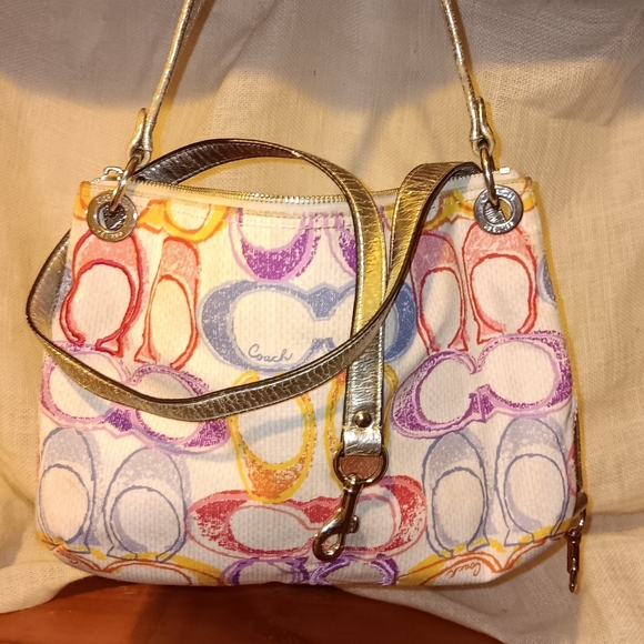 Multi colored Poppy Dream Coach Purse - Picture 6 of 7